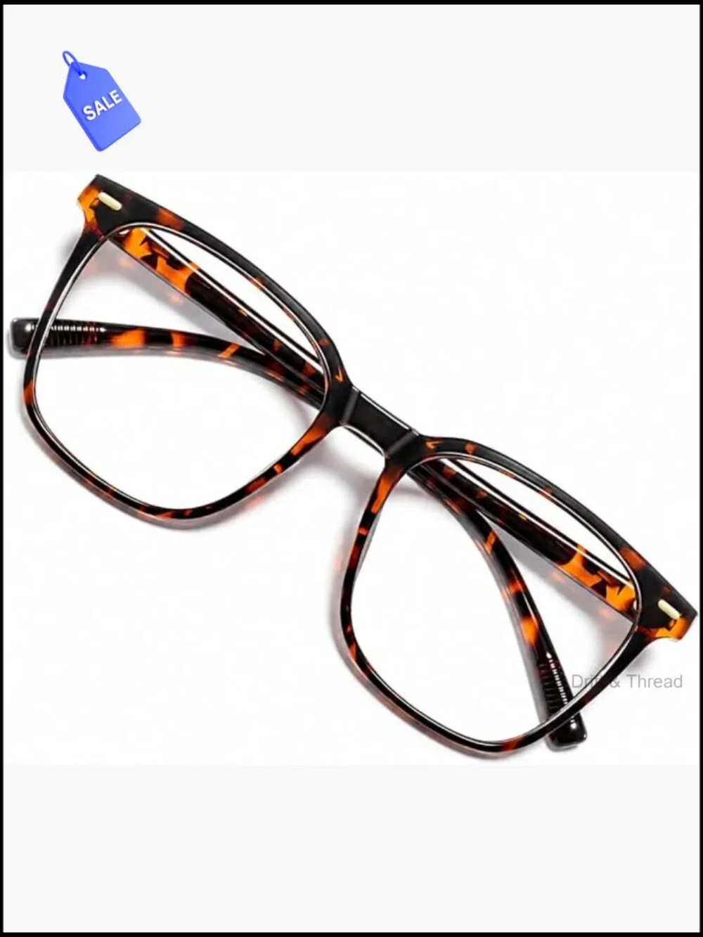 Oversized Square Blue Light Blocking Glasses for Women Men TR90 Frame